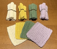 Set of 3 Handmade crochet  wash cloths 100% Recycled cotton Randomly selected Kitchen Textile Set price