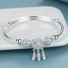 Women 925 Sterling Silver Bracelet Bangle Ladies Jewelry Christmas Gift For-Her* Silver Bracelet price