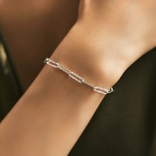 Womens Ladies 925 Sterling Silver Square Chain Bracelet Jewellery Bangle Gift ** Silver Bracelet price