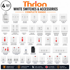Thrion White Light Switch 1G Single Double Socket Outlet 13A Switched 1 & 2 Way Home Appliances Display / Outlet price