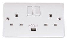 Click Mode Twin 2 Gang Double 13A Socket  + Single 2.1A USB Outlet (Individual) Home Appliances Display / Outlet price