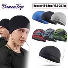 Sweat Wicking Cooling Bald Dome Skull Cap Helmet Liner Sport Beanie Hat Summer Unisex Beanie price