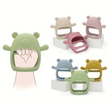 Cute Bear Silicone Baby Teething Mitten Glove - Teether Toy for Babies UK Stock Baby Gloves price