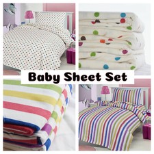 Polka Dot Candy Stripe Sheet Set Cot Bed Toddler Childrens Bed Bedding Baby Bed Sheet price