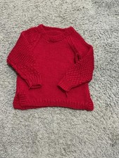 Girls Red Knitted Jumper 5–6 Years Chunky Knit Sweater Girls' Sweater & Cardigan & Knitwear price