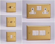 Varilight Classic Brushed Brass Range - White Plastic Switches & Inserts Electric Kitchen Appliances (Display-Outlet) price