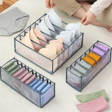 6/7/11 Grid Foldable Drawer Organiser Wardrobe Storage Box Clothes Socks Wardrobe Storage price
