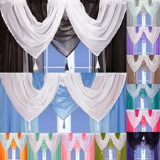 Voile Swags - Tassled - All Colours - Pelmet Valance Net Curtains Voile Curtains Sheer Curtain price