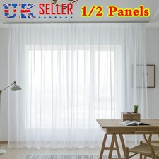 Pair (2 Panels) Voile Curtains Panel sheer Lucy-Slot Top Plain Curtain Voile Net Sheer Curtain price