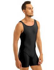 Mens Bodysuit Sleeveless Boxer Briefs Gymnastics Dance Shaper Unitard Jumpsuit Men's Jumpsuit price