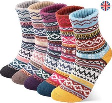 5 Pairs Womens Thick Socks Wool Thermal Warm Knitting Nordic Ladies Socks Winter Women's Socks Set price