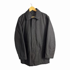 Banana Republic Full Zip Trench Coat Men’s Medium Black Oversized Canvas Pockets Men's Trench Coat price