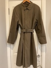 Vintage AQUABURY Men's Long Raincoat Brown Belted Mac Trench Coat 1980s UK 38R Men's Trench Coat price