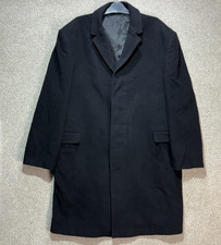 Brook Taverner Mens Overcoat 52R Black Wool Cashmere Smart Coat Men's Trench Coat price
