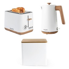 Salter Toronto 3-Pc Kitchen Set–1.7L Kettle, 2-Slice Toaster & Bread Bin, Matte Electric Kitchen Appliances Dowry Sets price