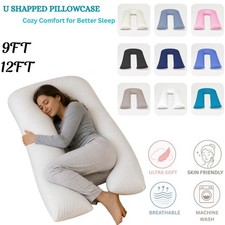 Cotton U Shaped Pillowcase Pregnancy, Maternity Full Body Support Cases 9FT/12FT Pillowcase price