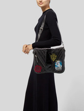 GUCCI Logo Patches GG Leather and Nylon Messenger Bag Unisex Handbag Excellent Unisex Messenger Bag price
