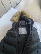 Trespass Women's Black Long Puffer Gilet Faux Fur Hood Waterproof Windproof XS Women's Raincoat price