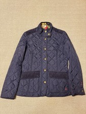 Joules Moredale Women's Quilted Jacket Navy Floral Lined Button Pockets UK 10 Women's Raincoat price