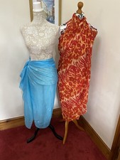 Pareo X2 Sarongs , Turquoise And Orange Animal Print Pareo price