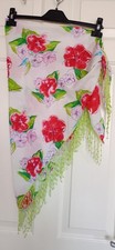 SOUTH BEACH 100% Indian Cotton Embroidered Fringed Pareo Sarong Beach Wrap Cover Pareo price