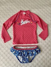 Mini Boden LongSleeve Rashguard Swim Set 3-4 years pink bunny polka dot Girls' Undershirt price