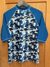 VGC blue Multi f&F Boys Short Sleeve Rash Vest 12-13 Boys' Vest price
