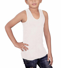3 / 1 Pack Boys Kids 100% Cotton Summer White Underwear School Vest Age 2-14 yr Boys' Vest price