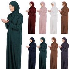 Women's One Piece Muslim Islamic Hijab Abaya Khimar Jilbab Kaftan Prayers Dress Abaya price