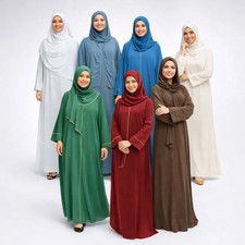 Ladies Premium Gold Trim Abaya For Women with attached Matching Abaya, Size 8-20 Abaya price