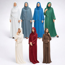 Ladies Premium Gold Trim Abaya With Matching Scarf Attached One Size Maxi Dress Abaya price