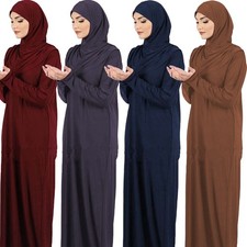 Lady One Piece Muslim Prayer Dress Islamic Hijab Abaya Khimar Jilbab Kaftan SIZE Abaya price