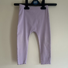 George Baby Leggings Purple Cotton 18-24 Months Ribbed Knit Elastic Waist Baby Leggings price
