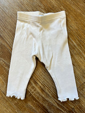 Primark Cares Unisex Baby White Cotton Ribbed Leggings Elastic Waist 3-6M Baby Leggings price