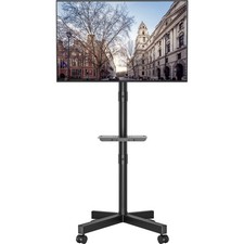 Mobile TV Stand on Wheels, Rolling TV Cart with Media Shelf, TV Mount Stand TV Unit / Stand price