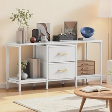 TV Stand 47 Inch 2 Fabric Drawers Open Shelves White TV Unit / Stand price