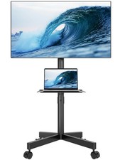 BONTEC Mobile TV Stand on Wheels, Free Standing TV Stand for 23-60 Inch TV TV Unit / Stand price