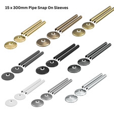 Radiator Pipe Sleeves & Collars 15mm x 200 & 300mm, Metal & PVC Pipe Covers Pair Radiator price