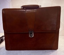 Bosca Old Leather Flap Over Briefcase Attache Doctors Lawyer Messenger Bag Briefcase price