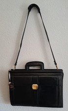 Vintage Genuine Top Grain Black Leather Briefcase Attache Case Laptop Bag & Key Briefcase price