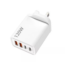 120w PD Fast Charger Adapter UK Plug 2 USB and 2 Type C For Mobile Phone -White Mobile Phone Charger price