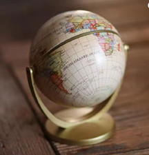 WORLD GLOBE EARTH Map Rotating Geography Ocean Classroom Learning Desktop 6 Map & Globe price