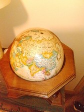 Tabletop Political Map Globe, Multicolor, Freestanding Wooden Base Stand Map & Globe price