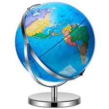 World Globe W/ Stainless Stand 13 inch 720 Rotating World Map Desktop Geography Map & Globe price