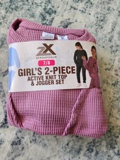 ZEROXPOSUR Plum Girls 2 piece Active Knit Top Jogger Set Size 7/8 NWT Girls' Clothing Set price