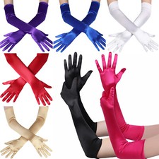 Women's Satin Long Gloves Opera Wedding Bridal Evening Party Prom Costume Glove Women's Gloves price
