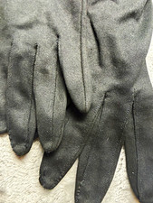 1950’s Finale vintage satin navy blue 3 quarter gloves  Black Nylon Elbow Gloves Women's Gloves price