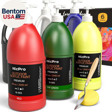 6 Colors Large Bulk Outdoor Acrylic Paint Set (69 Oz, 2040 Ml) Rich Art Painting Acrylic Paint price