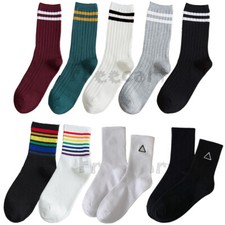 Women Men Cotton Athletic Sports Crew Socks Striped Over Ankle Casual Classic Suba Socks price