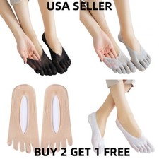 1-6 Pairs Mens Womens No Show Invisible Nonslip Boat Cotton Low Cut TOE Socks Suba Socks price